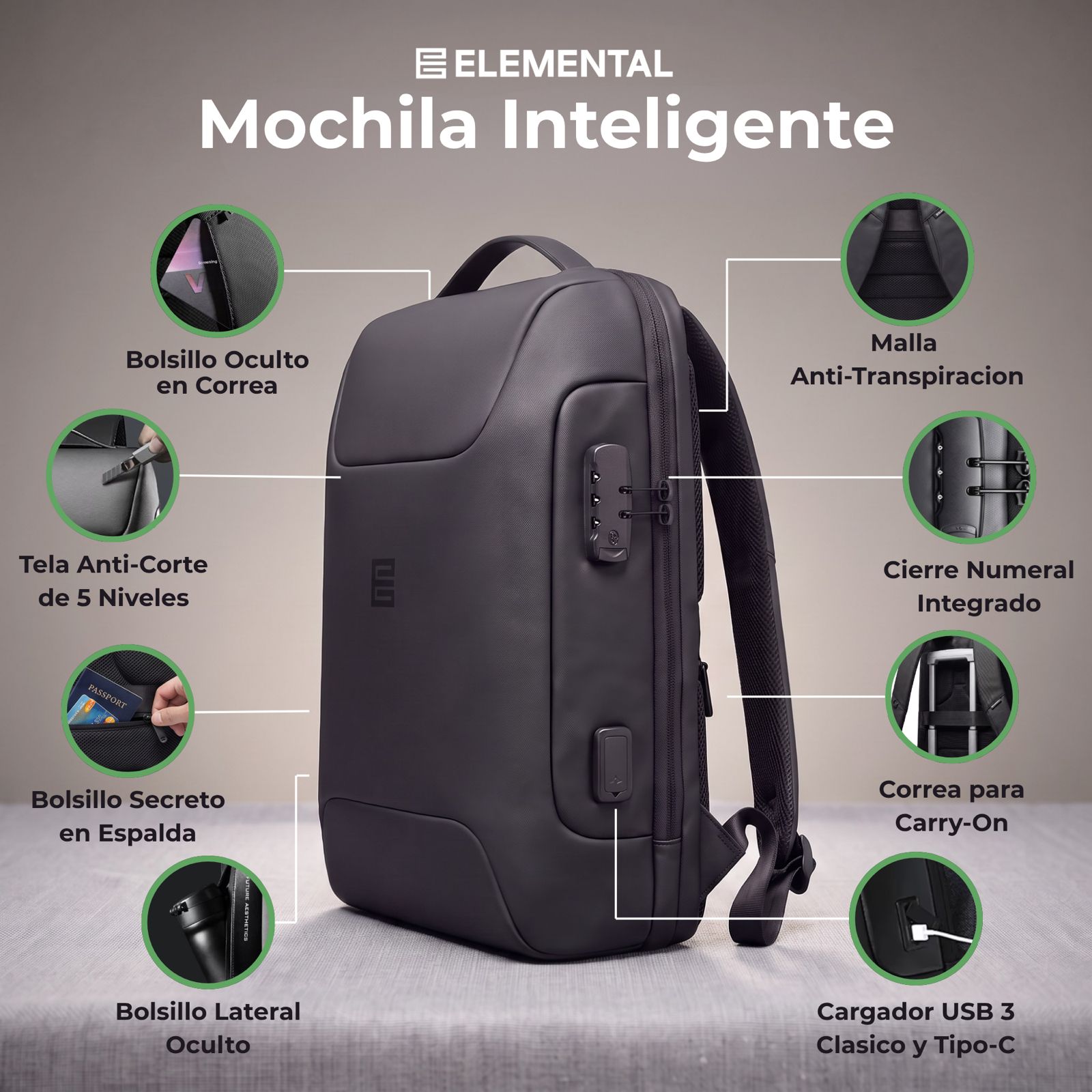 Elemental Black Pack - Mochila