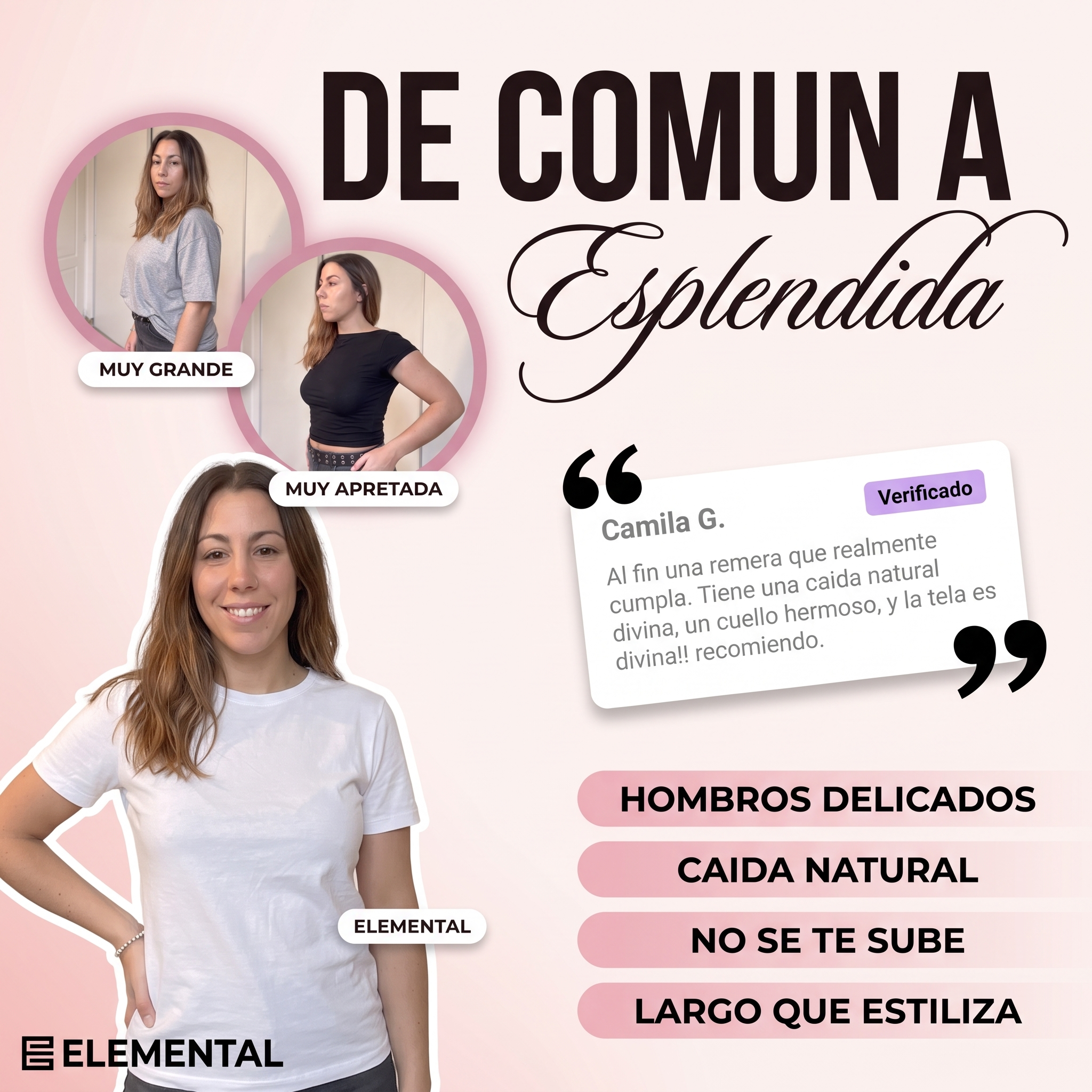 Packs de Remera Elemental Mujer
